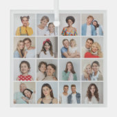 Erstellen Sie Ihre eigene 16 FotoCollage Ornament Aus Glas (Vorderseite)