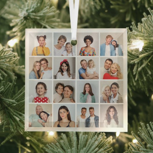Erstellen Sie Ihre eigene 16 FotoCollage Ornament Aus Glas (Insitu)