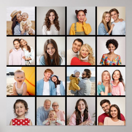 Erstellen Sie Ihre eigene 16 FotoCollage Poster (Vorne)