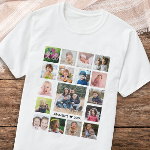 Erstellen Sie Ihre eigene 17-Foto-Collage Familien T-Shirt