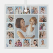 Erstellen Sie Ihre eigene 17 FotoCollage Ornament Aus Glas (Vorderseite)