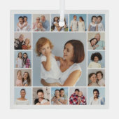 Erstellen Sie Ihre eigene 17 FotoCollage Ornament Aus Glas (Rückseite)
