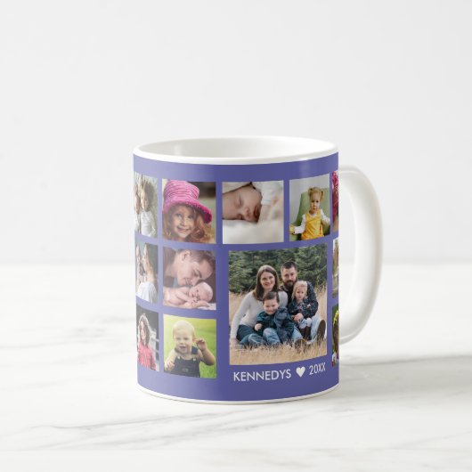 Erstellen Sie Ihre eigene 18-Familie Foto Collage  Kaffeetasse (VorderseiteRechts)