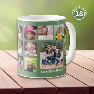 Erstellen Sie Ihre eigene 18-Familienfoto-Collage  Kaffeetasse