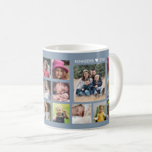 Erstellen Sie Ihre eigene 18-Foto-Collage-Familie Kaffeetasse
