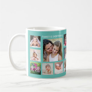 Erstellen Sie Ihre eigene 18-Foto-Collage Familien Kaffeetasse