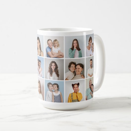Erstellen Sie Ihre eigene 18 FotoCollage Kaffeetasse (VorderseiteRechts)