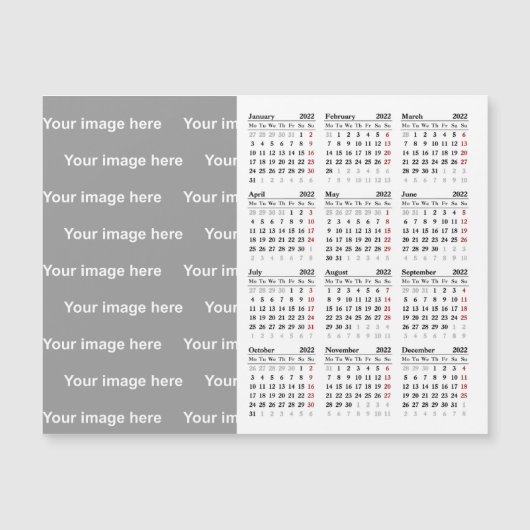 Erstellen Sie Ihre eigene 2022 Kalender-Magnetkart Magnetkarte (Vorderseite)
