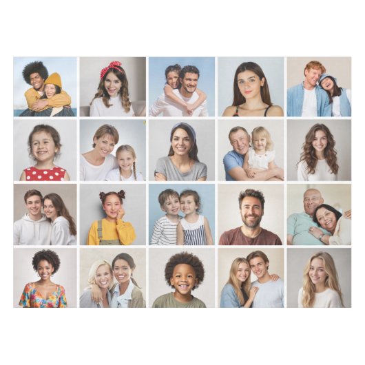 Erstellen Sie Ihre eigene 20-FotoCollage Tischdecke (Vorderseite (Horizontal))