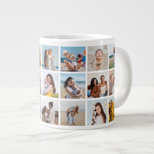 Erstellen Sie Ihre eigene 21 FotoCollage Jumbo-Tasse (Vorderseite Rechts)