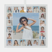 Erstellen Sie Ihre eigene 21 FotoCollage Ornament Aus Glas (Vorderseite)