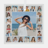 Erstellen Sie Ihre eigene 21 FotoCollage Ornament Aus Glas (Rückseite)