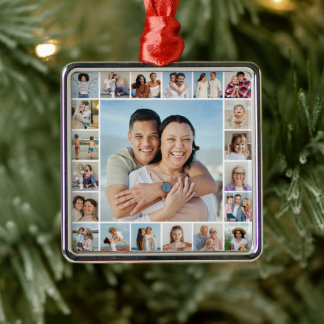 Erstellen Sie Ihre eigene 21 FotoCollage Ornament Aus Metall