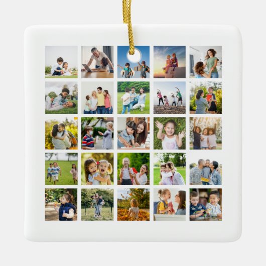 Erstellen Sie Ihre eigene 25-Foto Collage bearbeit Keramikornament (Vorderseite)