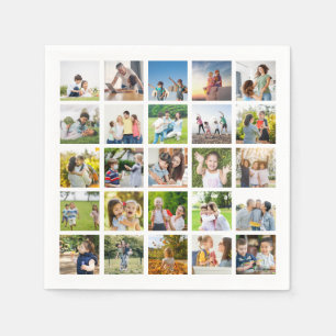 Erstellen Sie Ihre eigene 25-Foto Collage bearbeit Serviette