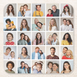 Erstellen Sie Ihre eigene 25-Foto Collage Rechteckiger Pappuntersetzer