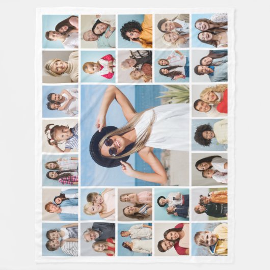 Erstellen Sie Ihre eigene 27 FotoCollage Fleecedecke (Vorderseite)