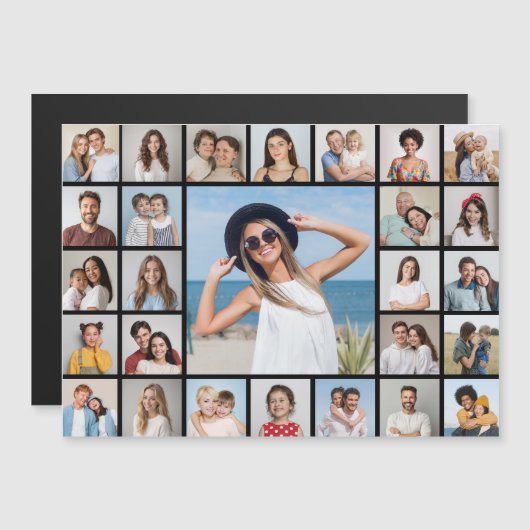 Erstellen Sie Ihre eigene 27 FotoCollage Magnetkarte (Vorne/Hinten)
