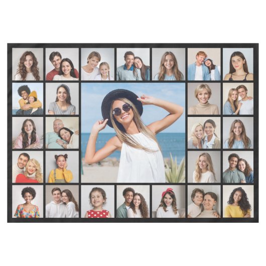 Erstellen Sie Ihre eigene 27 FotoCollage Tischdecke (Vorderseite (Horizontal))
