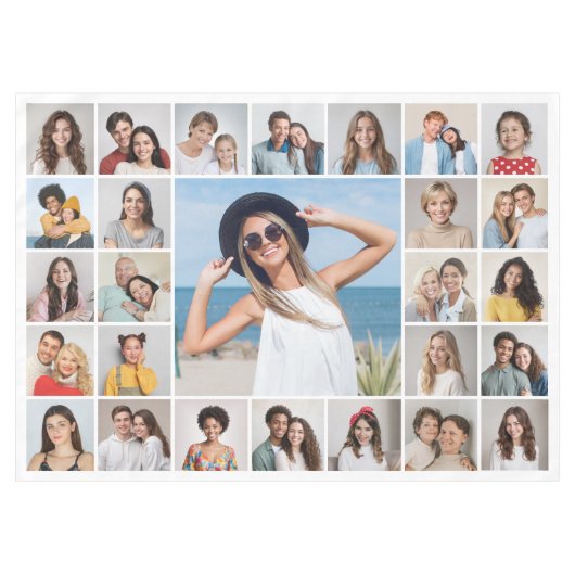 Erstellen Sie Ihre eigene 27 FotoCollage Tischdecke (Vorderseite (Horizontal))