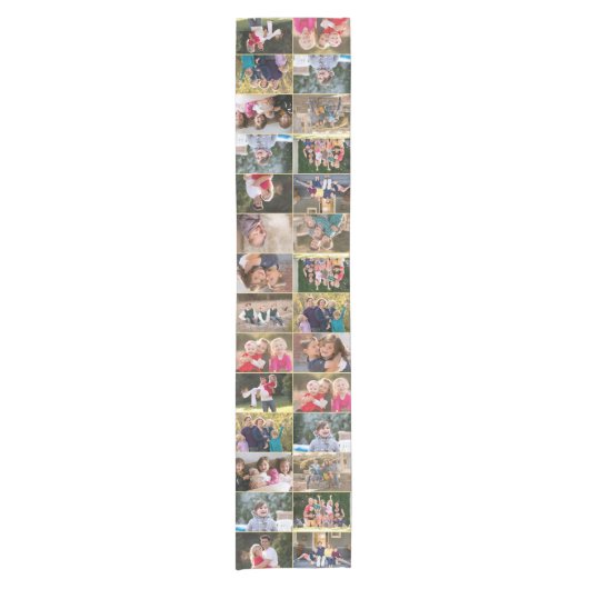Erstellen Sie Ihre eigene 28-Familie Foto Collage Kurzer Tischläufer (Vorderseite)