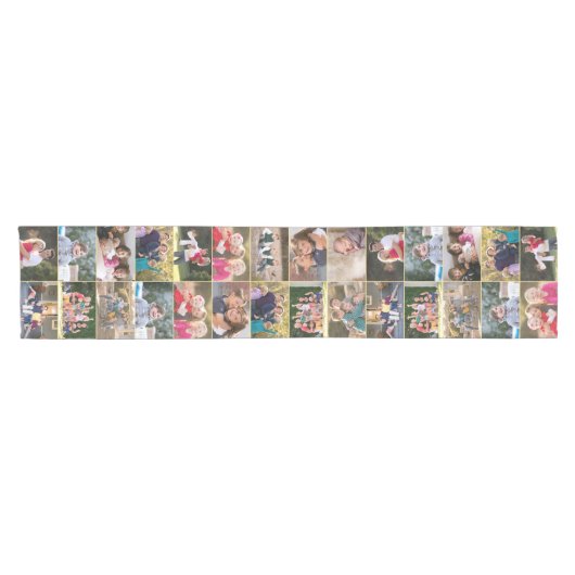 Erstellen Sie Ihre eigene 28-Familie Foto Collage Kurzer Tischläufer (Horizontal)