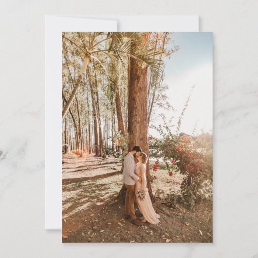 Erstellen Sie Ihre eigene 2 Foto Chic Calligrafy W Einladung (Rückseite)