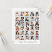 Erstellen Sie Ihre eigene 30-Foto-Collage hinzufüg Karte (Vorderseite/Rückseite Beispiel)