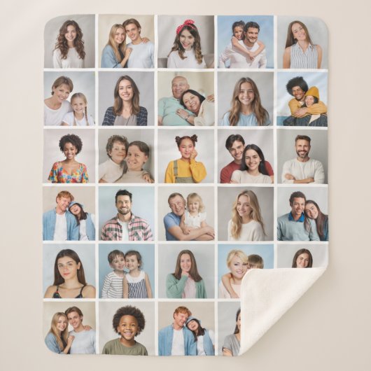 Erstellen Sie Ihre eigene 30 FotoCollage Sherpadecke (Vorderseite)