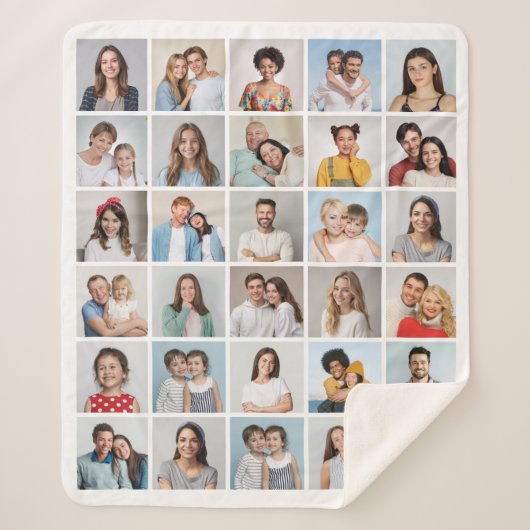 Erstellen Sie Ihre eigene 30 FotoCollage Sherpadecke (Vorderseite)