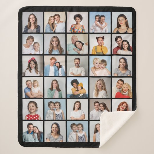 Erstellen Sie Ihre eigene 30 FotoCollage Sherpadecke (Vorderseite)