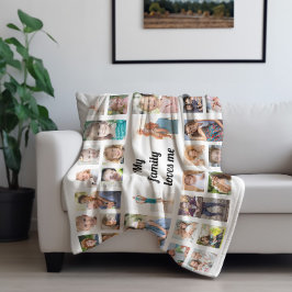 Erstellen Sie Ihre eigene 32-Familie Foto Collage  Fleecedecke