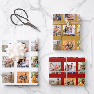 Erstellen Sie Ihre eigene 35-Foto Collage Geschenkpapier Set