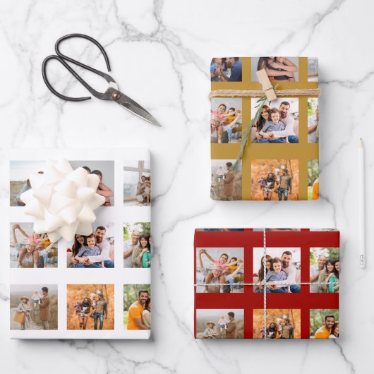 Erstellen Sie Ihre eigene 35-Foto Collage Geschenkpapier Set (Vorderseite)