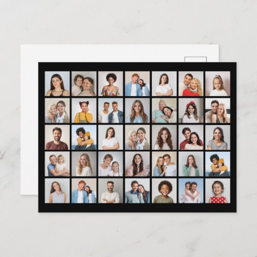 Erstellen Sie Ihre eigene 35-Foto Collage Postkarte (Vorne/Hinten)