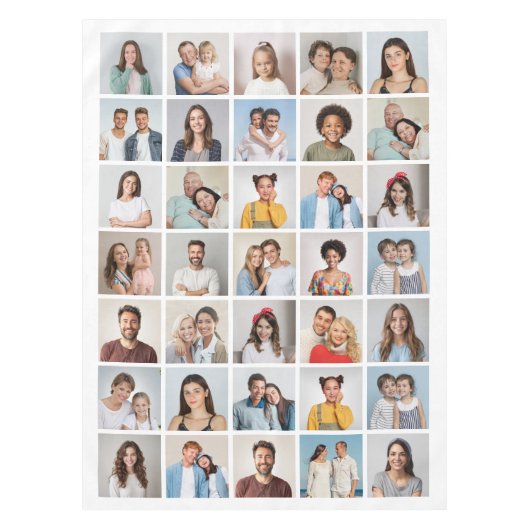 Erstellen Sie Ihre eigene 35-Foto Collage Tischdecke (Vorderseite)