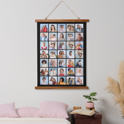 Erstellen Sie Ihre eigene 35-Foto Collage Wandteppich Mit Holzrahmen (Schlafzimmer)