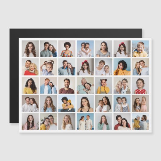 Erstellen Sie Ihre eigene 35 Fotocollage Magnetkar Magnetkarte (Vorne/Hinten)