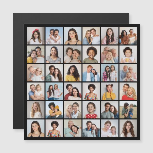 Erstellen Sie Ihre eigene 36 Foto Collage Magnetic Magnetkarte (Vorne/Hinten)