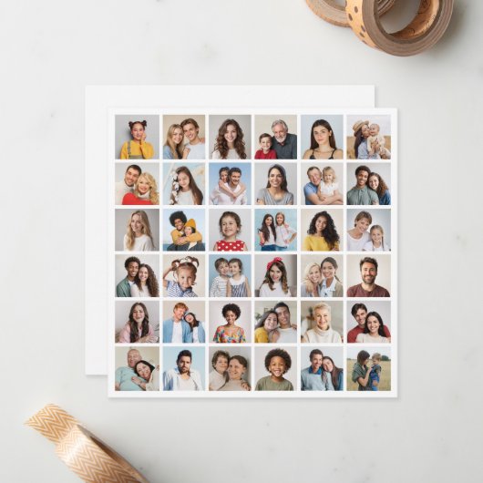 Erstellen Sie Ihre eigene 36 FotoCollage Mitteilungskarte (Vorderseite/Rückseite Beispiel)