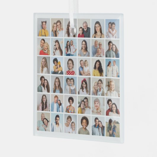 Erstellen Sie Ihre eigene 36 FotoCollage Ornament Aus Glas (Vorderseite links)