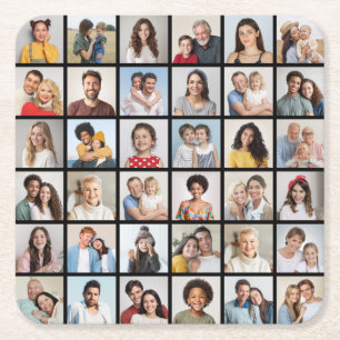 Erstellen Sie Ihre eigene 36 FotoCollage Rechteckiger Pappuntersetzer