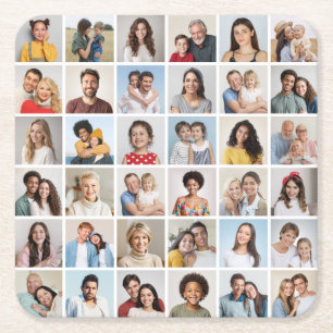 Erstellen Sie Ihre eigene 36 FotoCollage Rechteckiger Pappuntersetzer