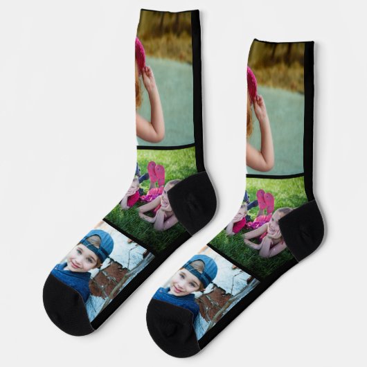 Erstellen Sie Ihre eigene 3-Familien-Kinder-Fotoko Socken (Linkes Detail)