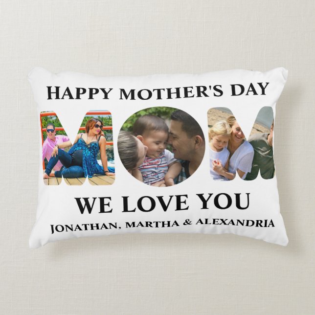 Erstellen Sie Ihre eigene 3-Foto Collage Happy Müt Dekokissen (Vorderseite)