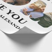 Erstellen Sie Ihre eigene 3-Foto Collage Happy Müt Geschenkpapier (Ecke)