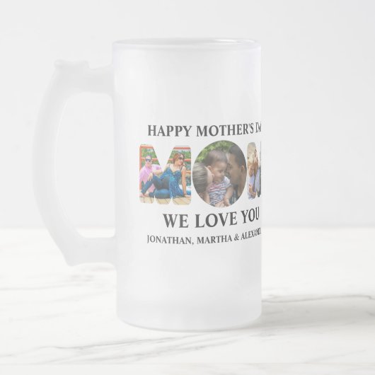 Erstellen Sie Ihre eigene 3-Foto Collage Happy Müt Mattglas Bierglas (Links)