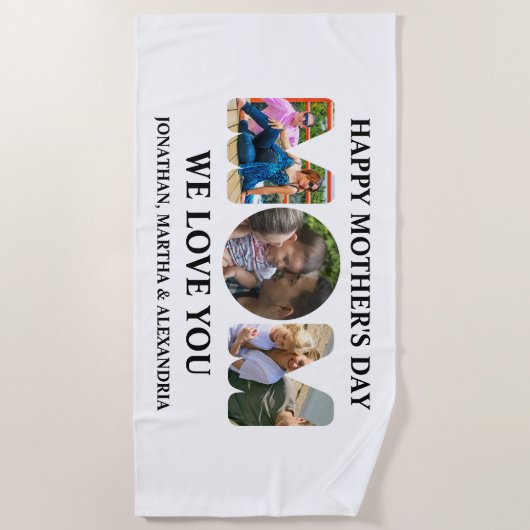 Erstellen Sie Ihre eigene 3-Foto Collage Happy Müt Strandtuch (Vorderseite)