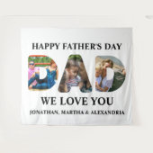 Erstellen Sie Ihre eigene 3-Foto Collage Happy Vat Wandteppich (Vorderseite (Horizontal))