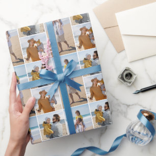 Erstellen Sie Ihre eigene 3 FotoCollage Geschenkpapier
